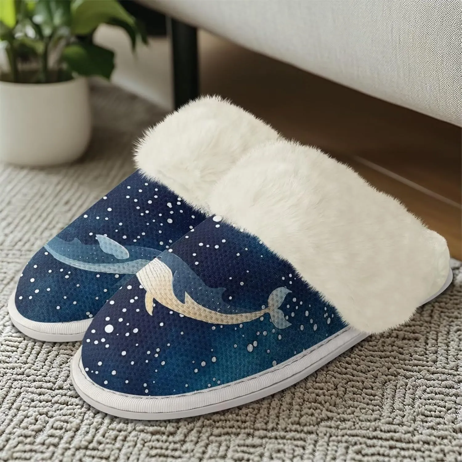 Women Men Slipper Fuzzy Slippers Lightweight House Slipper Non-slip Casual Slippers Indoor Shoes