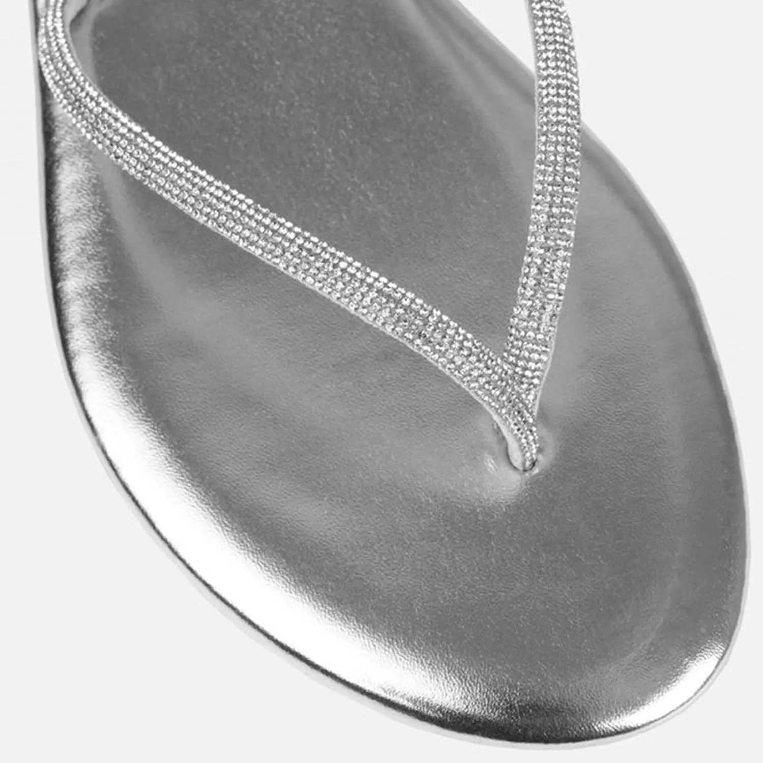 Women Slippers Summer New Pattern Rhinestone Shiny Fashion Flat Bottom Comfortable Non Slip Beach Womens (Silver, 9)