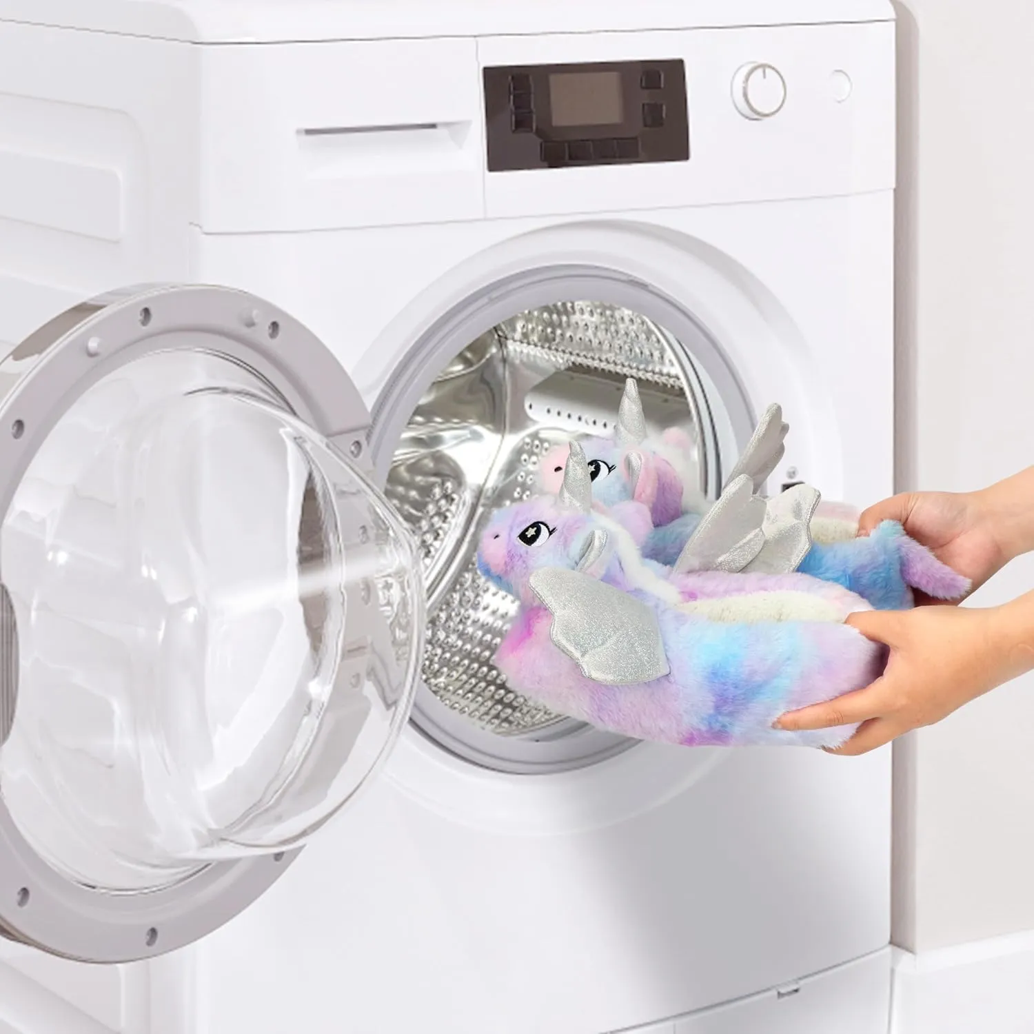 Women Unicorn Animal Slippers Slip-On Memory Foam Anti-Skid House Shoes Cute Fuzzy Cartoon Christmas Gifts