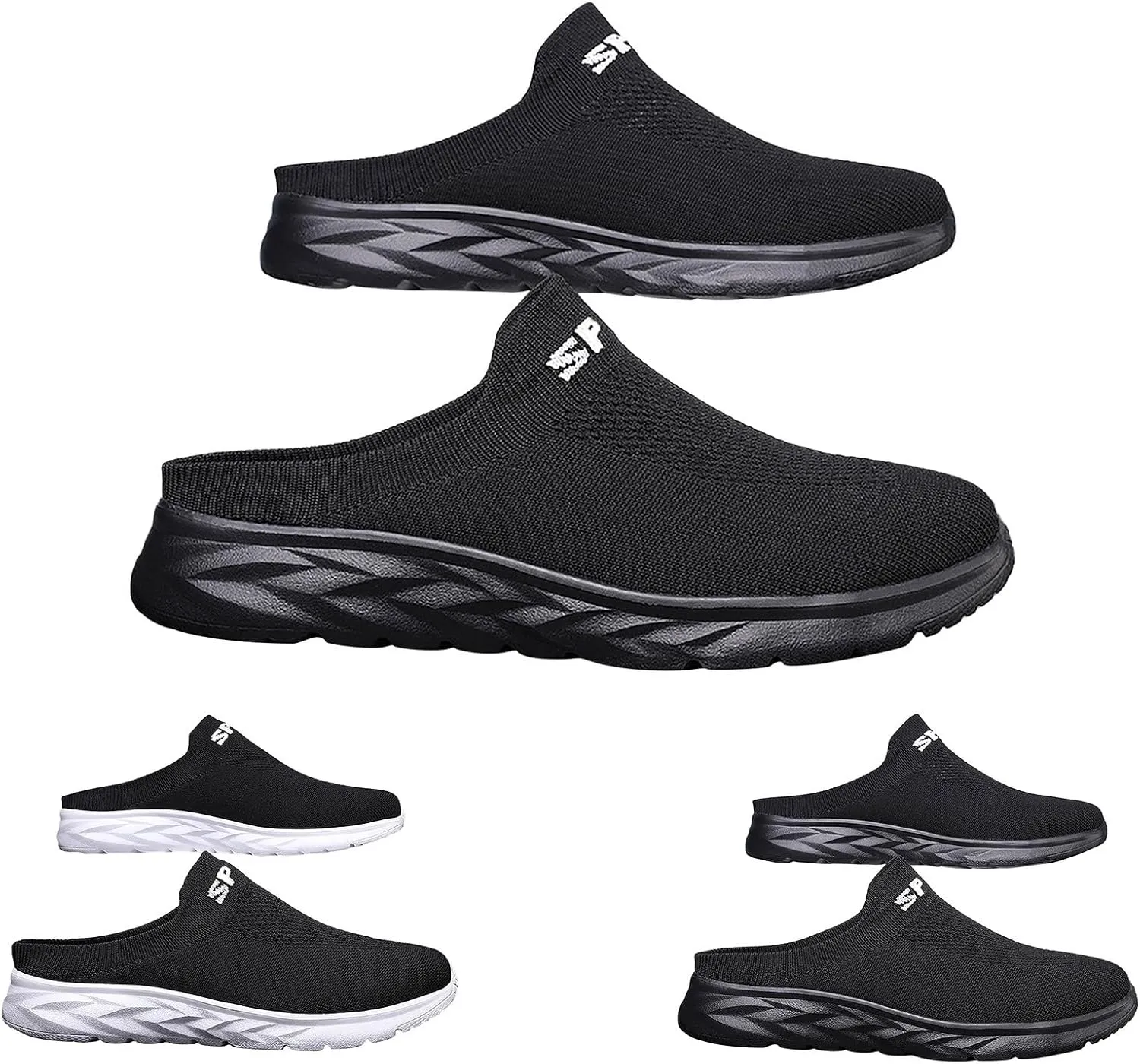 Women's Backless Slip on Mesh Sneakers Shoes Walking Shoes Women Slip On Black Casual Shoes White Platform Sneakers Steel Toe Tennis Shoe Loafers Casual Slip On