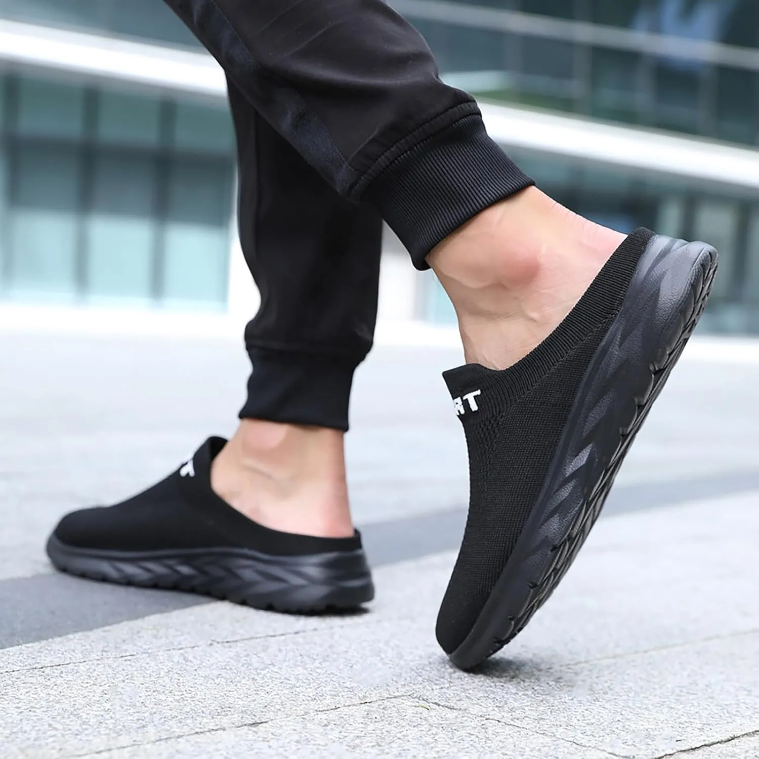 Women's Backless Slip on Mesh Sneakers Shoes Walking Shoes Women Slip On Black Casual Shoes White Platform Sneakers Steel Toe Tennis Shoe Loafers Casual Slip On