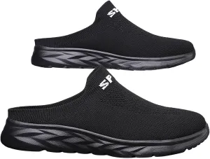 Women's Backless Slip on Mesh Sneakers Shoes Walking Shoes Women Slip On Black Casual Shoes White Platform Sneakers Steel Toe Tennis Shoe Loafers Casual Slip On