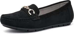 Women's Business Loafers Work Casual Flats Shoes Lightweight Penny PU Leather Slip On Walking Shoes