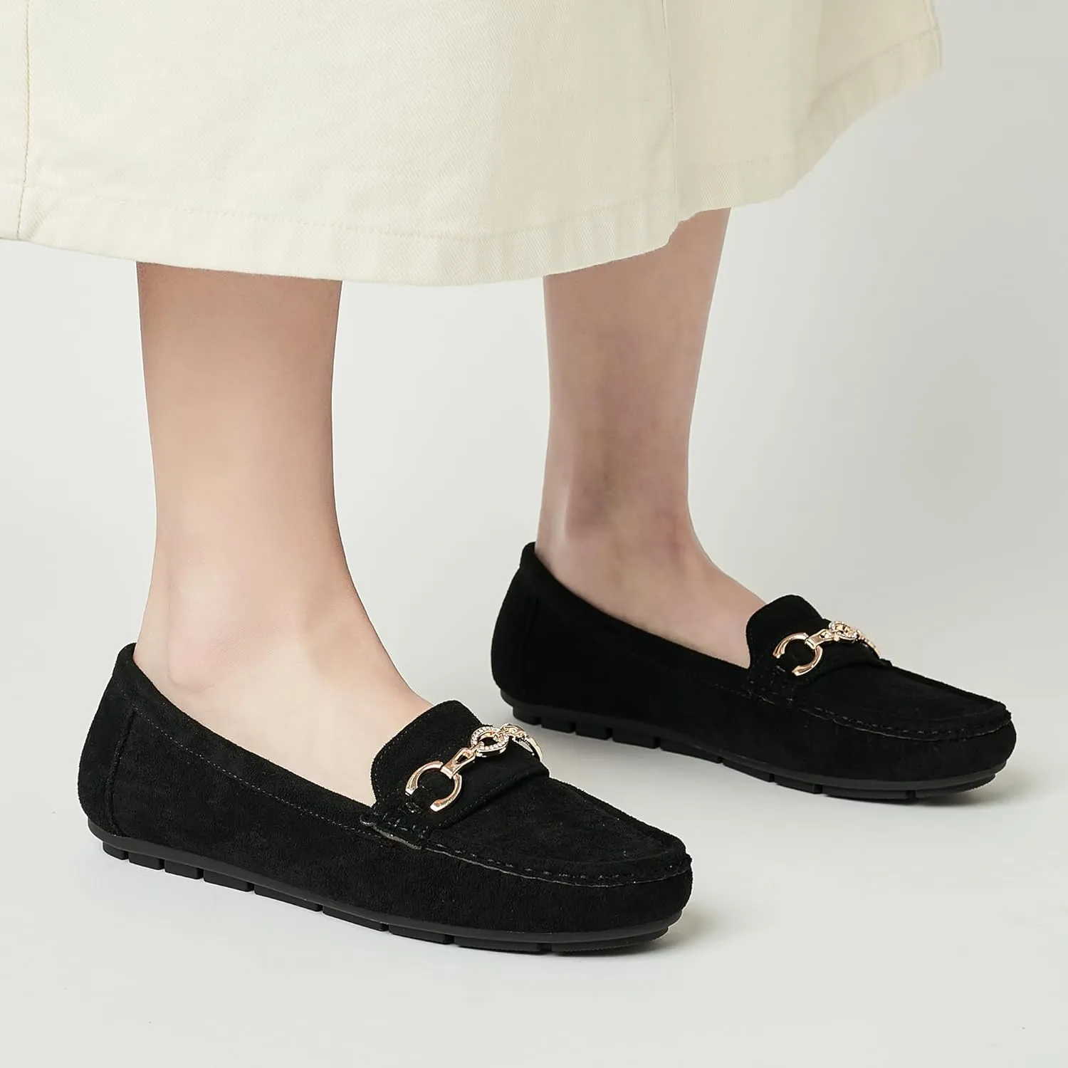 Women's Business Loafers Work Casual Flats Shoes Lightweight Penny PU Leather Slip On Walking Shoes
