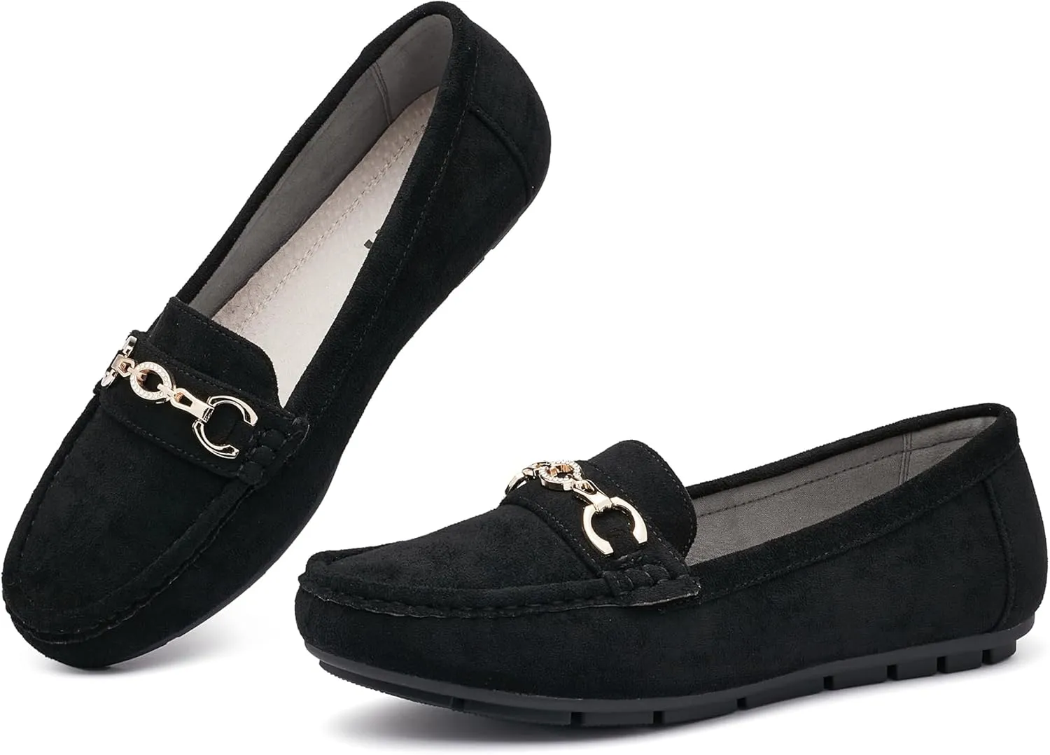 Women's Business Loafers Work Casual Flats Shoes Lightweight Penny PU Leather Slip On Walking Shoes