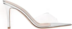 Women's Clear Pointed Open Toe Stiletto Heel Slide Sandals Fashion Sexy Slip On Transparent Strap High Heels Mules Summer Backless Party Wedding Prom Dress Shoes