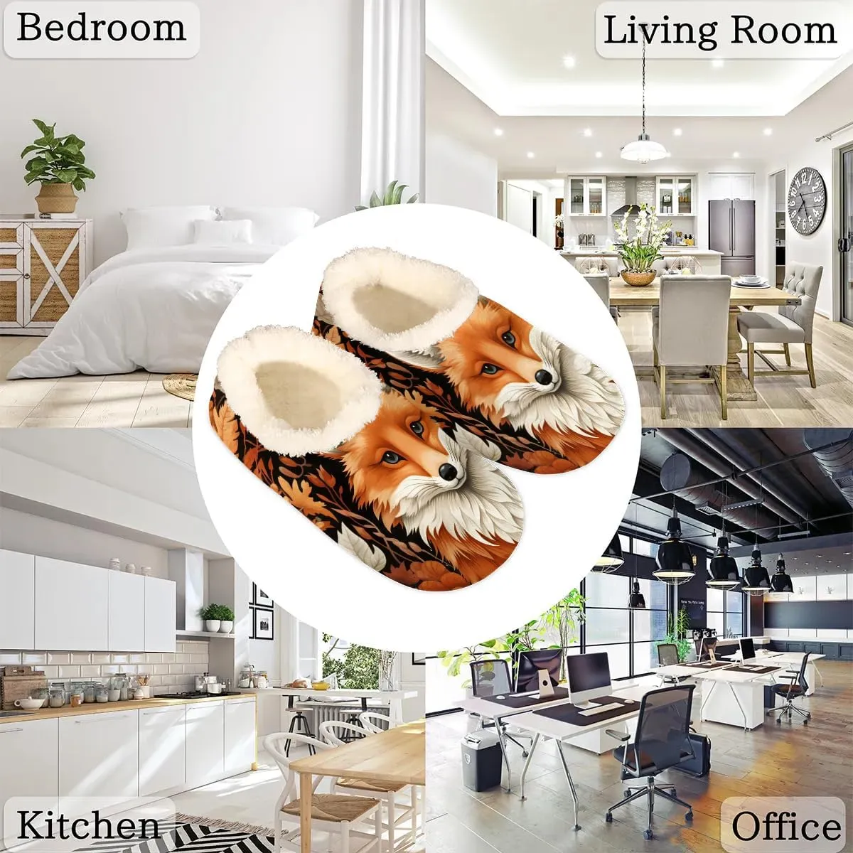 Women's Closed Back House Slippers Soft Cozy Indoor Winter Bedroom Shoes Fuzzy Fleece Warm Home Slippers with Anti-Slip Rubber Sole