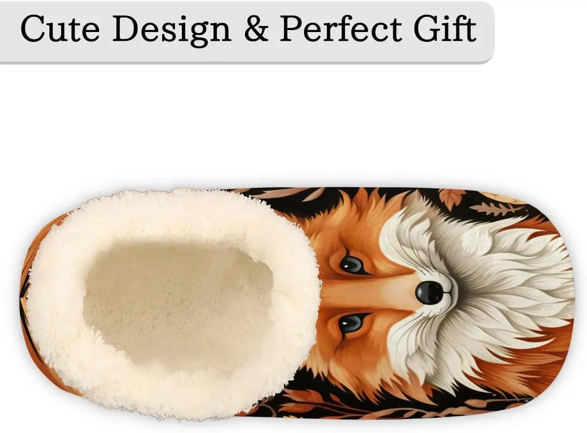 Women's Closed Back House Slippers Soft Cozy Indoor Winter Bedroom Shoes Fuzzy Fleece Warm Home Slippers with Anti-Slip Rubber Sole