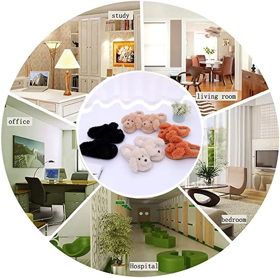 Women's Cute Teddy Animal Slippers House Slippers Warm Memory Foam Cotton Cozy Soft Fleece Plush Home Slippers Indoor Outdoor