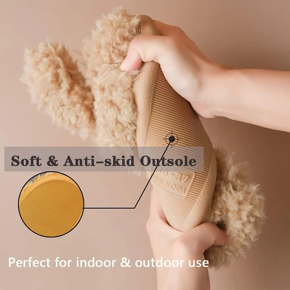 Women's Cute Teddy Animal Slippers House Slippers Warm Memory Foam Cotton Cozy Soft Fleece Plush Home Slippers Indoor Outdoor