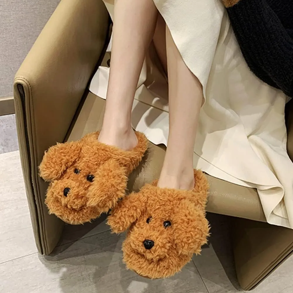 Women's Cute Teddy Animal Slippers House Slippers Warm Memory Foam Cotton Cozy Soft Fleece Plush Home Slippers Indoor Outdoor
