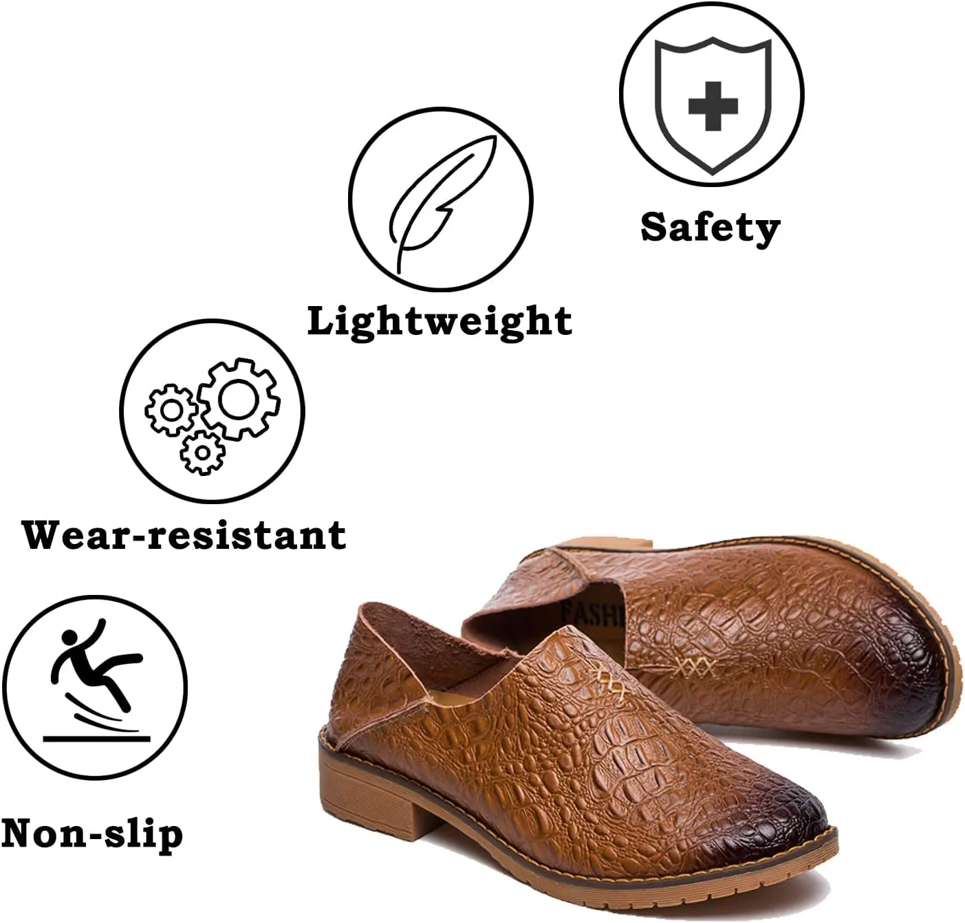 Women's Fashion Leather Penny Loafer Drop-in Heel Slip On Flats Mules Shoes