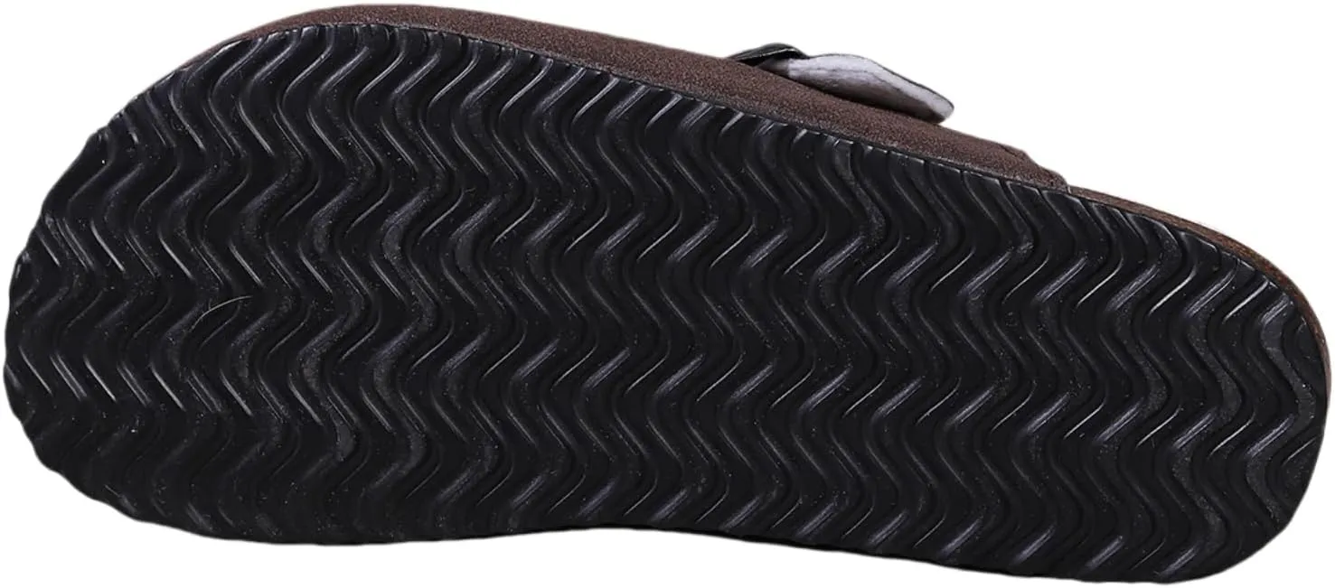 Women's Faux Suede Slip-On Clogs with Buckle Strap Faux Fur Lining Womens Slippers
