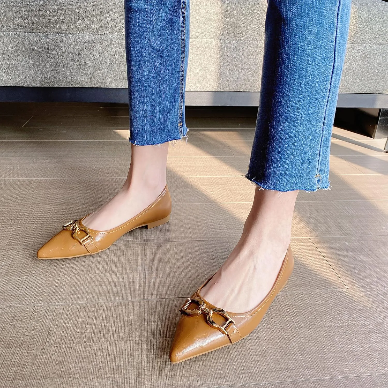 Women's Flats Pearl and Lace Embellished Pointed Toe Dress Shoes Comfortable Women's Flats Women's White Flats