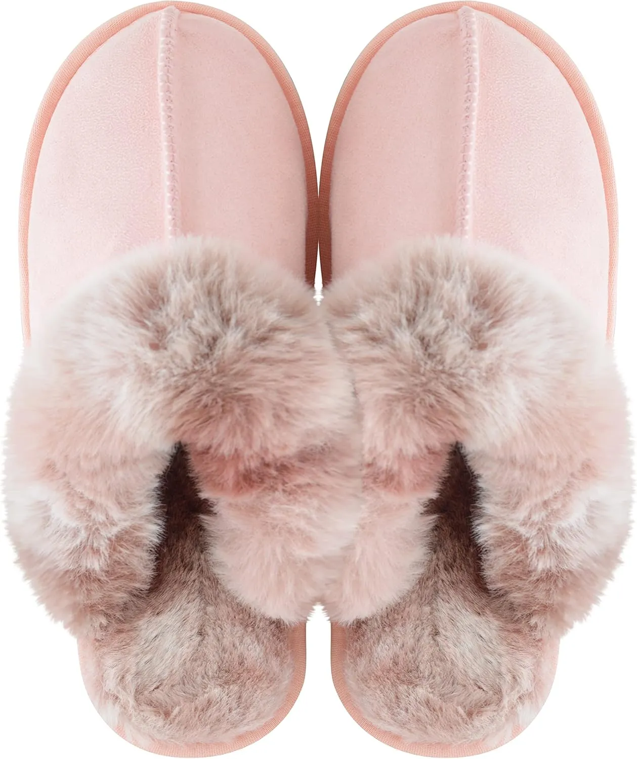 Women's Fuzzy Autumn Winter Plush Purple Solid Faux Fur Slippers