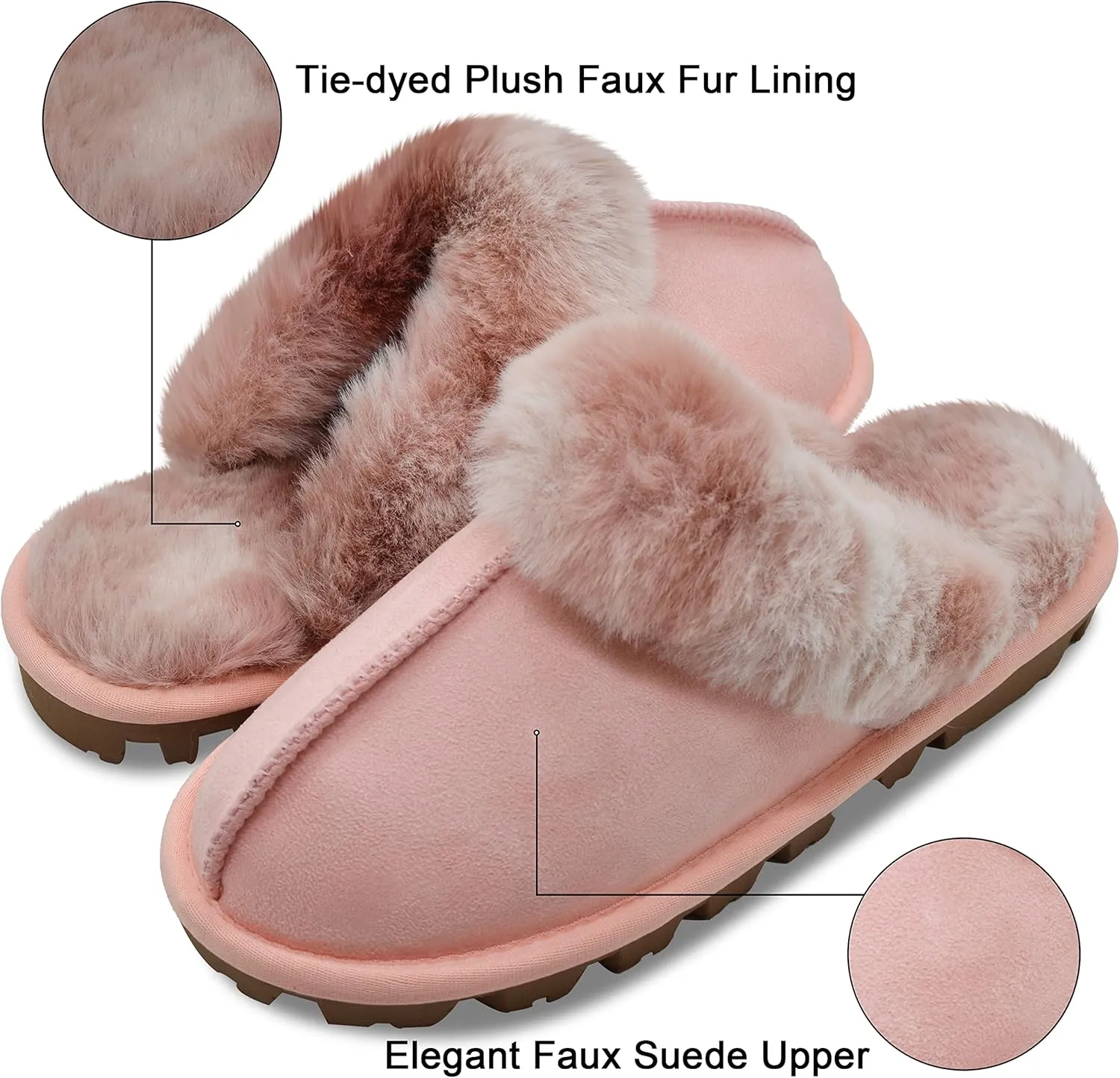 Women's Fuzzy Autumn Winter Plush Purple Solid Faux Fur Slippers