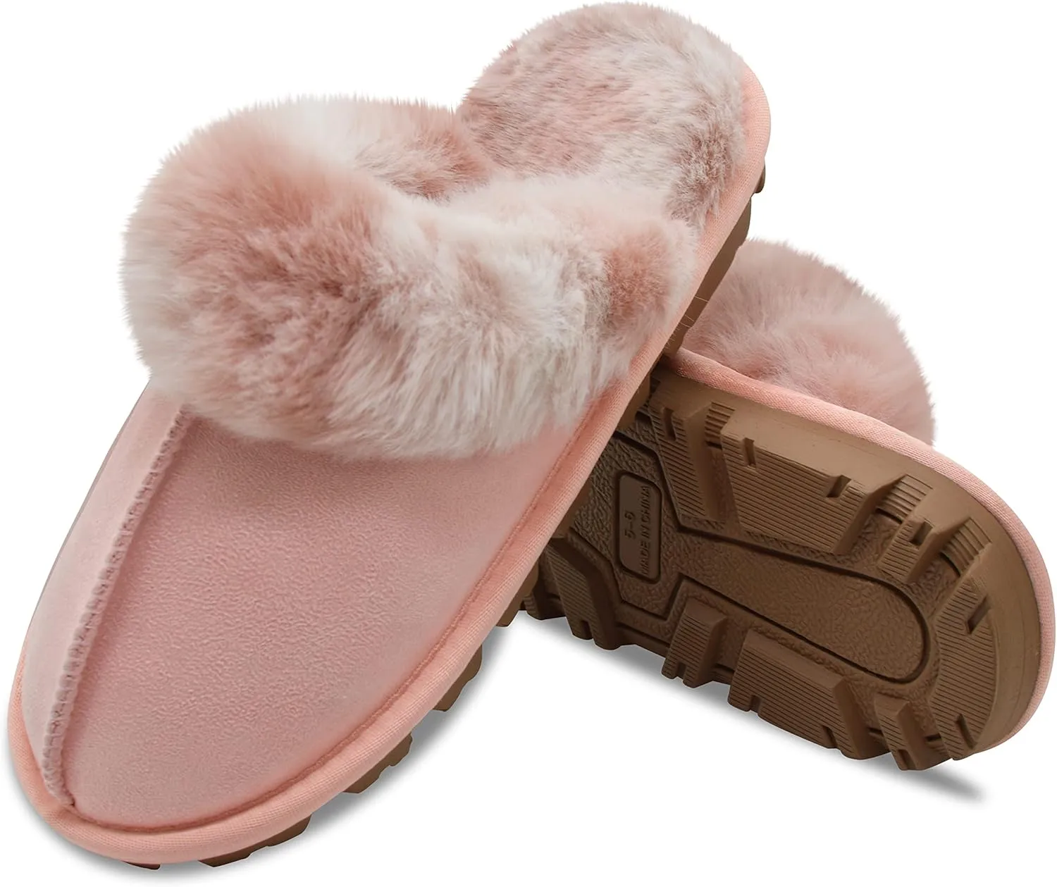 Women's Fuzzy Autumn Winter Plush Purple Solid Faux Fur Slippers
