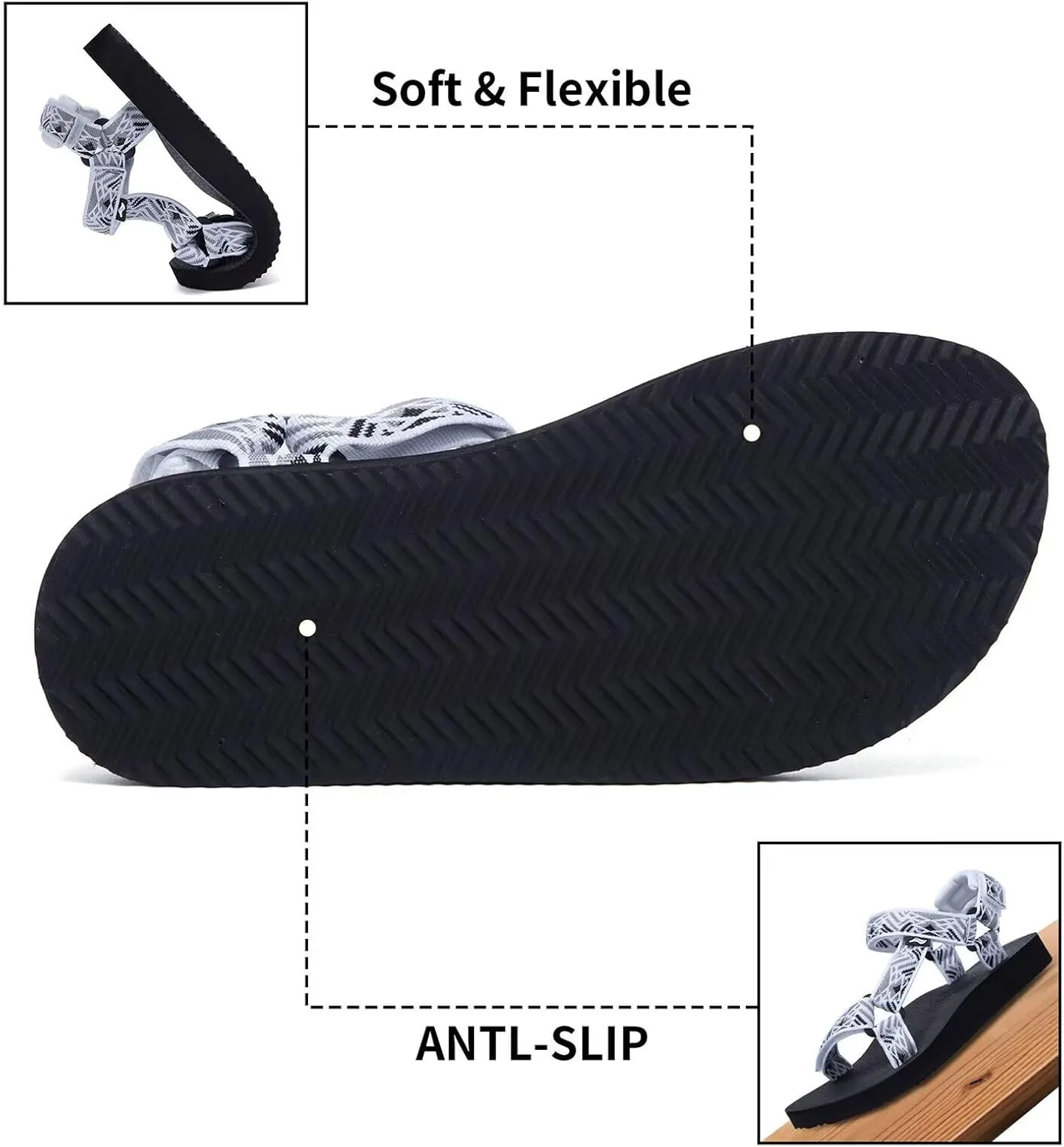 Women's Original Sport Sandals Hiking Sandals with Arch Support Yoga Mat Insole Light Weight Outdoor Water Shoes