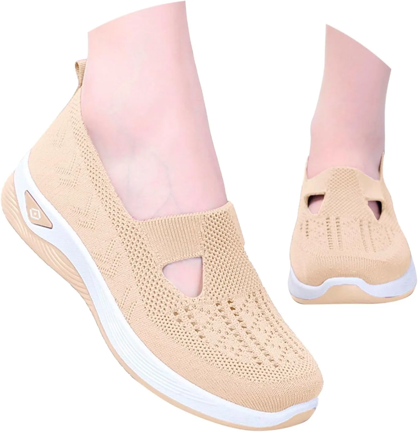 Women's Orthopedic Shoes Woven Wide Arch Support Slip-On Orthowalk Sneakers Casual Breathable Soft Anti-Skid Sports Footwear