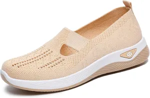 Women's Orthopedic Shoes Woven Wide Arch Support Slip-On Orthowalk Sneakers Casual Breathable Soft Anti-Skid Sports Footwear