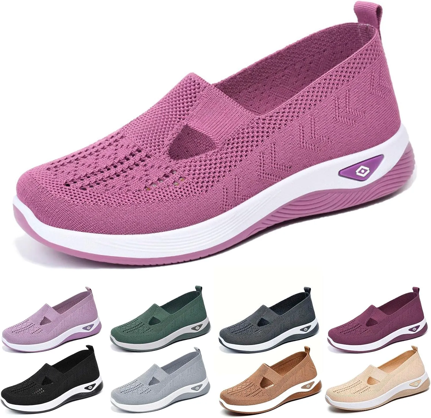 Women's Orthopedic Shoes Woven Wide Arch Support Slip-On Orthowalk Sneakers Casual Breathable Soft Anti-Skid Sports Footwear
