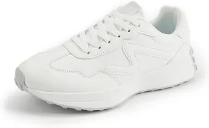 Women's Platform Retro Style Sneakers - Lace-up Classic Fashion Stylish Tennis Running Walking Shoes