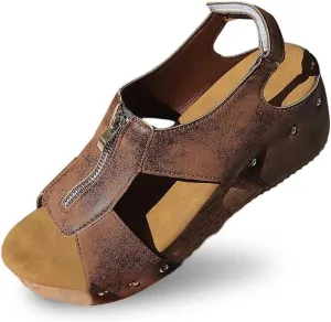 Women's Platform Wedge Sandals Casual Comfortable Open Toe Cork Shoes Dressy Buckle Ankle Strap Slip on Wedge Sandals with Arch Support 2025