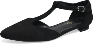 Women's Pointed Toe Flats Wide T-Strap Adjustable Flat Shoes Slip on Comfortable Dressy Shoes for Date Home Office