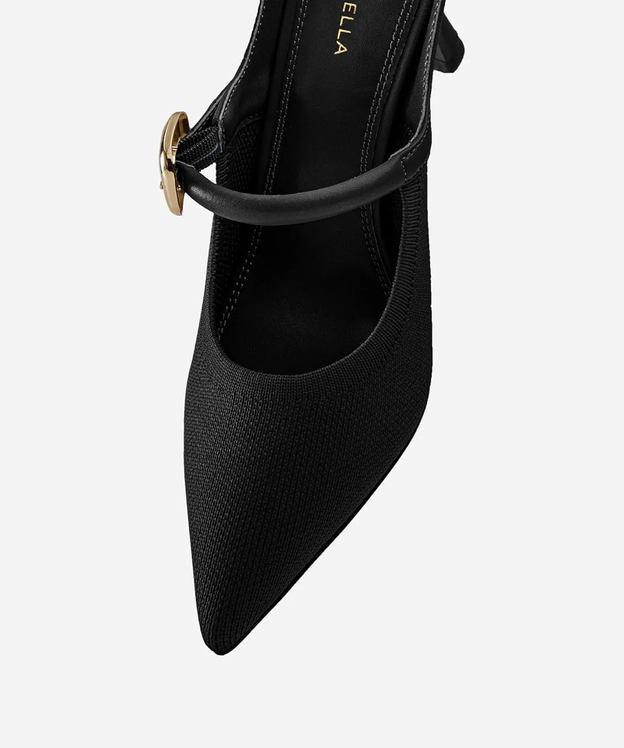 Women's Pointed Toe Heeled Mules, Knit Sandals, Slip-On Shoes