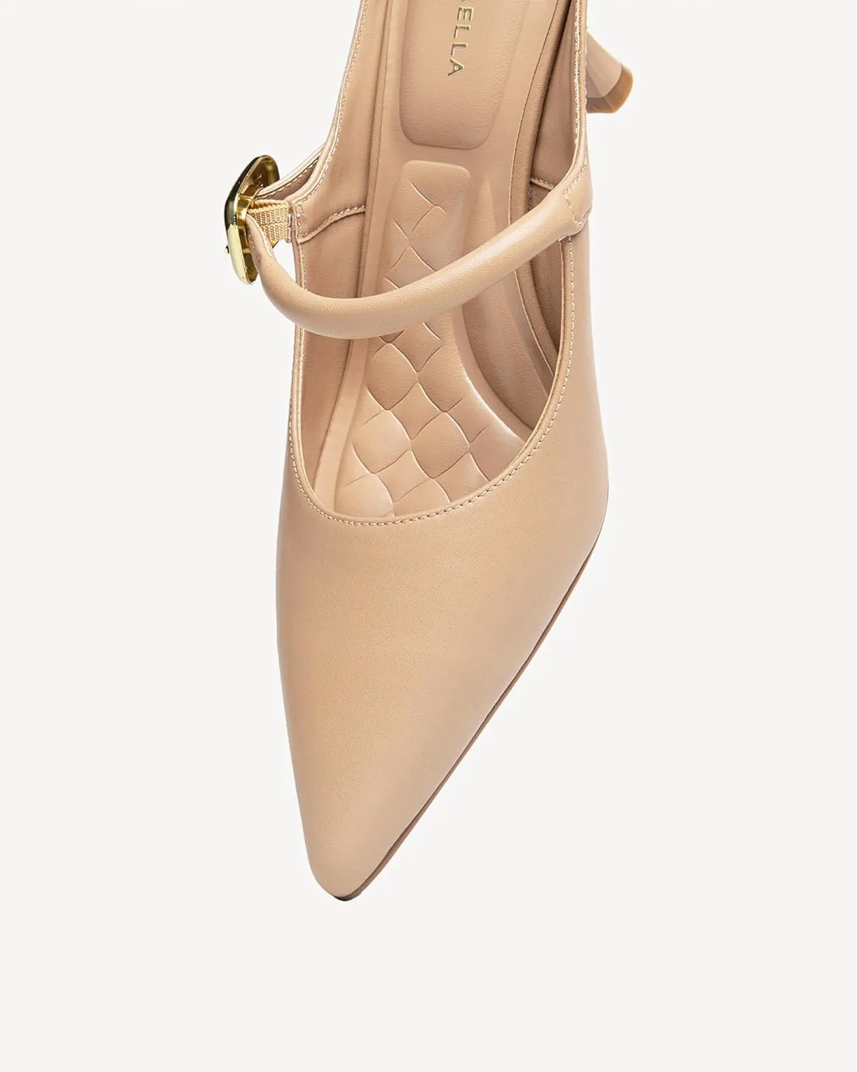 Women's Pointed Toe Heeled Mules, Knit Sandals, Slip-On Shoes
