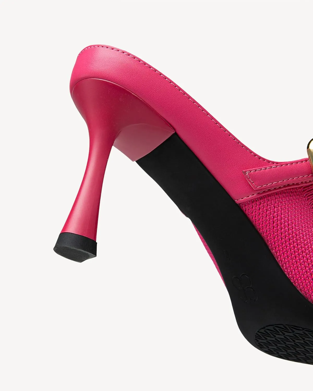 Women's Pointed Toe Heeled Mules, Knit Sandals, Slip-On Shoes