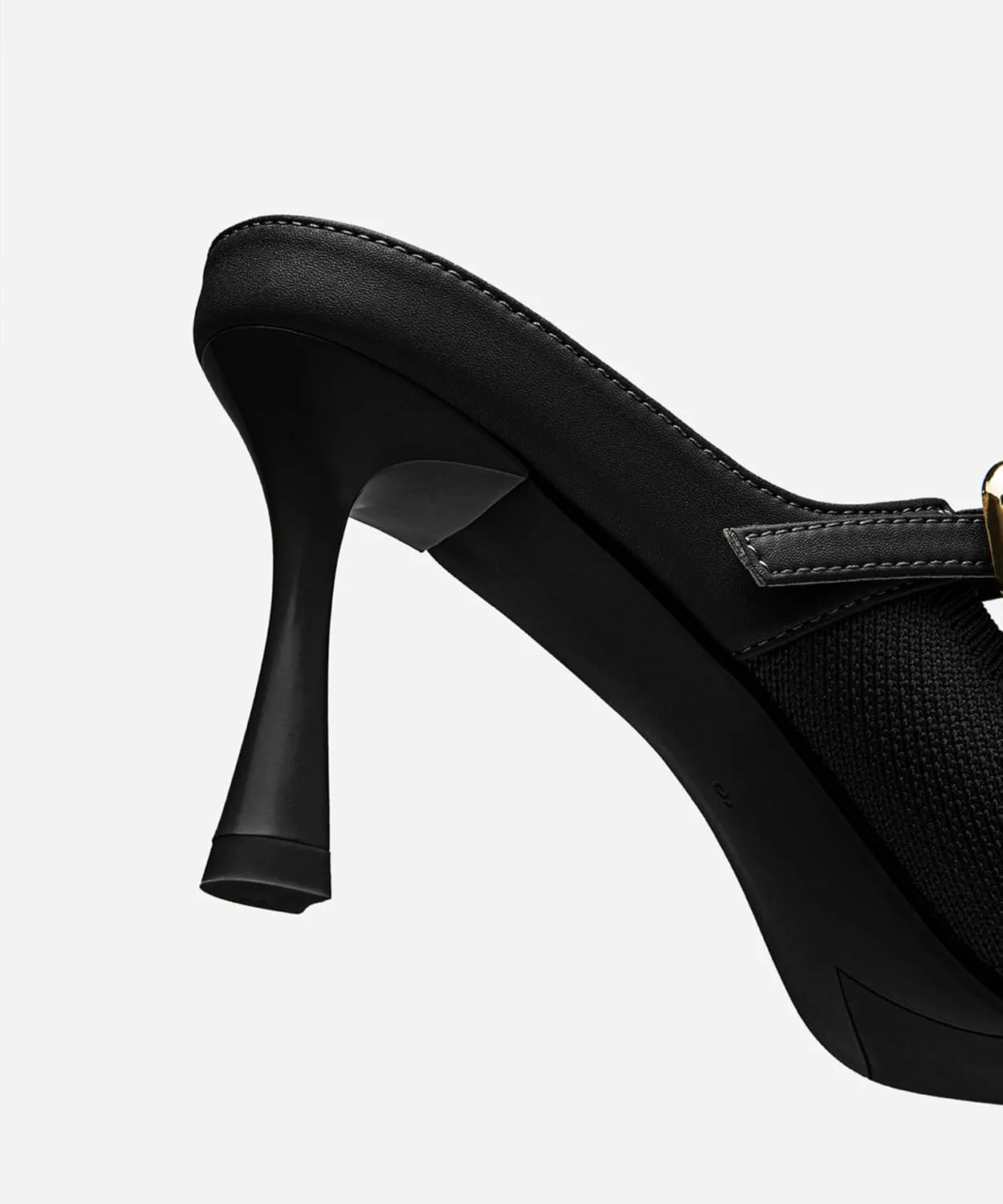 Women's Pointed Toe Heeled Mules, Knit Sandals, Slip-On Shoes