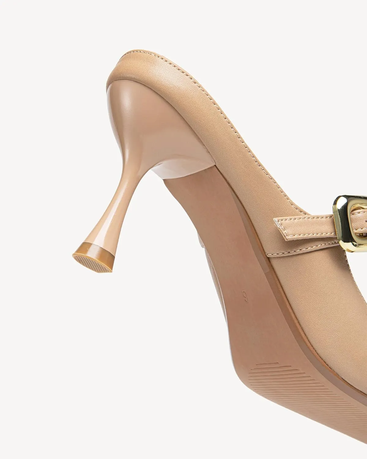 Women's Pointed Toe Heeled Mules, Knit Sandals, Slip-On Shoes