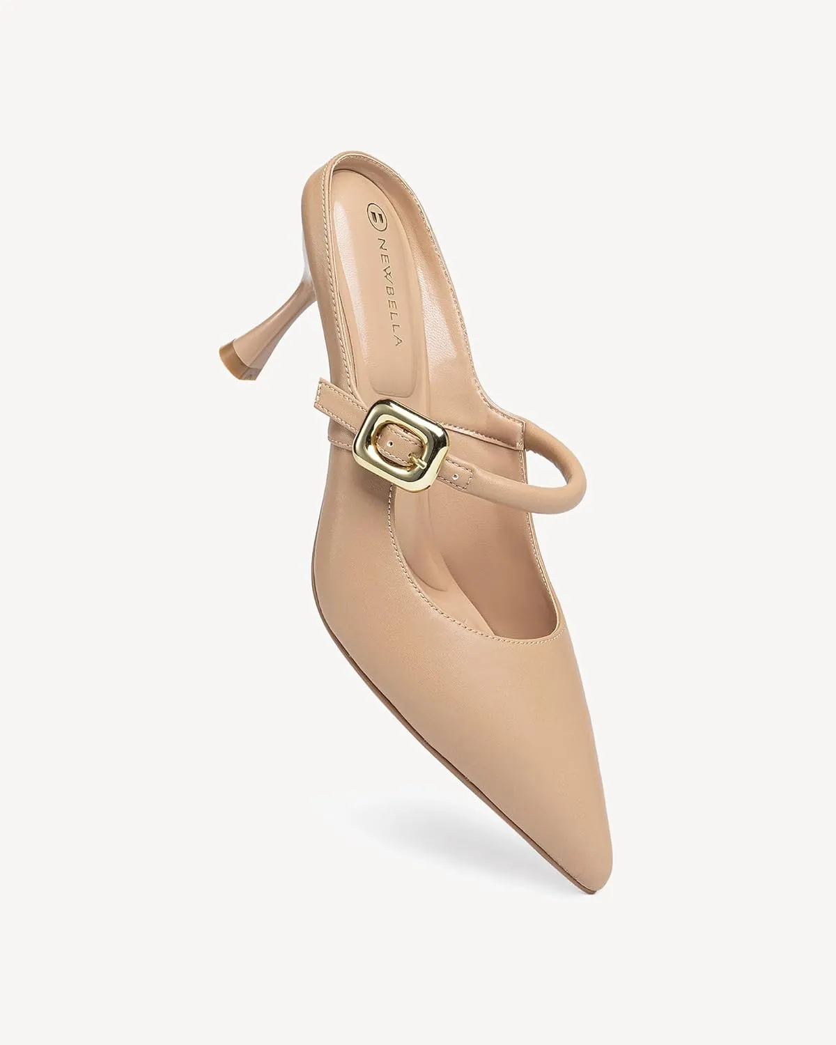 Women's Pointed Toe Heeled Mules, Knit Sandals, Slip-On Shoes
