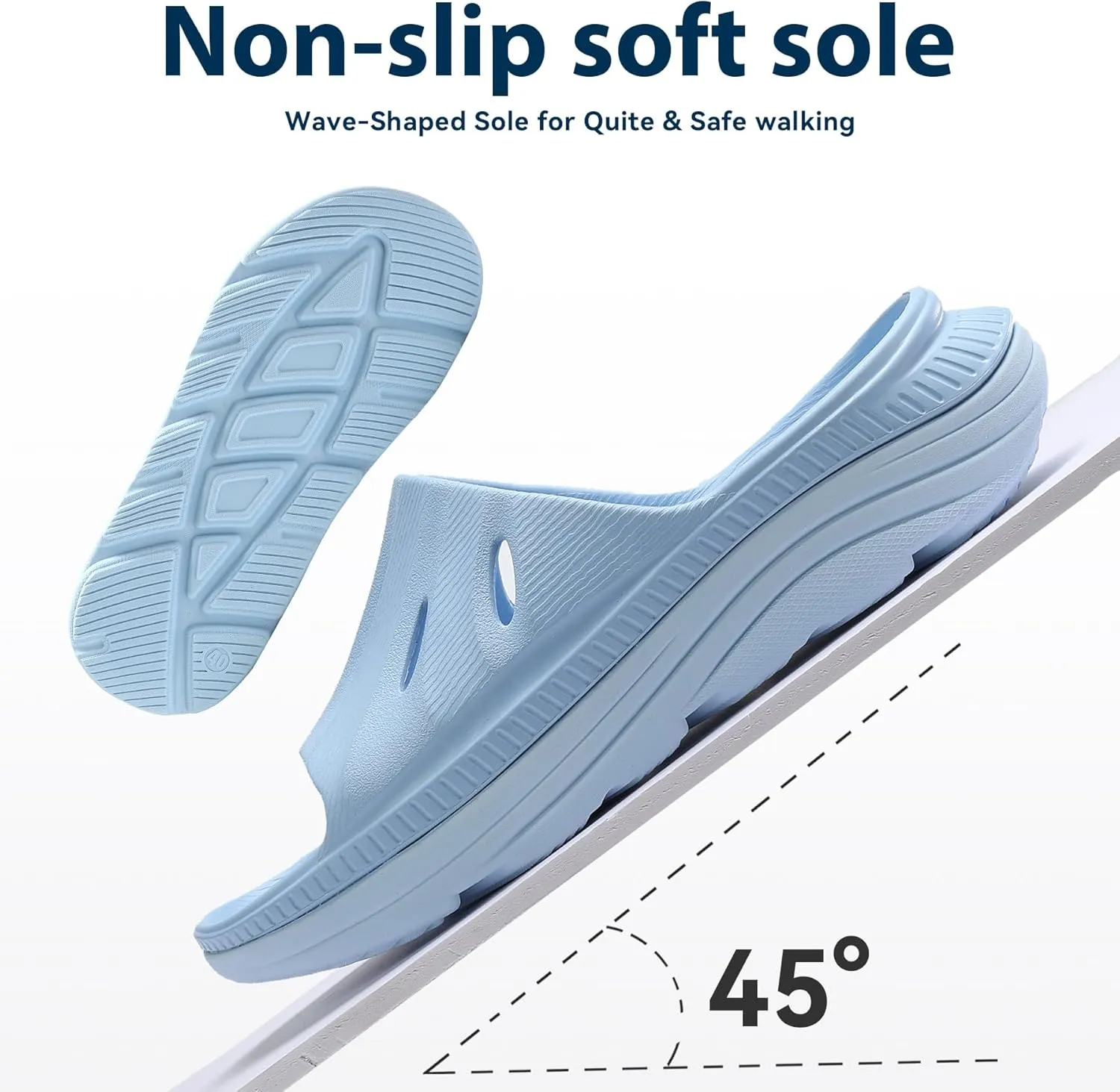 Womens Recovery Sandals Slides for Mens Plantar Fasciitis Sport for Sandals Comfortable Orthotic Athletic Arch Support Slides, Lightweight Cloud Slippers Thick Cushion Open Toe