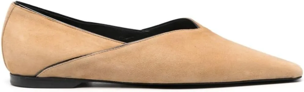 Women's Suede Ballet Flats Square Toe Slip-on Mary Jane Flat Shoes Casual Comfort Everyday Mules