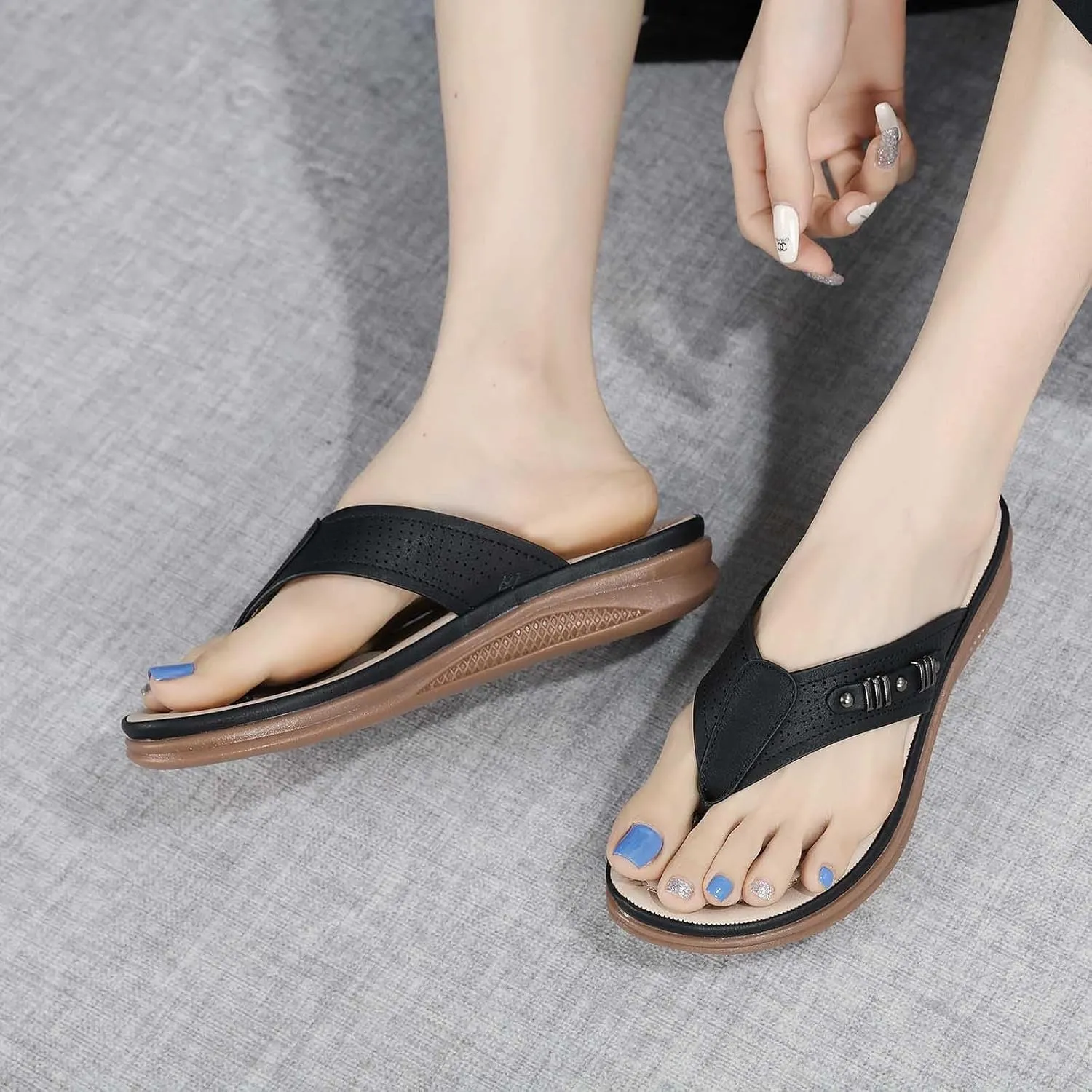 Women's Summer European And Fashion Flip Flops Casual Comfortable Sandals Lightweight Retro Animal Print Sandals Women