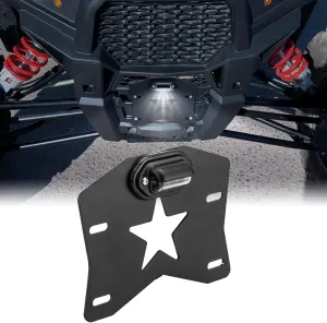 Wsays UTV LED License Plate Bracket Universal Aluminum License Plate Frame Compatible with Polaris RZR Ranger General Maverick x3 Commander Pioneer Talon Mule Wildcat