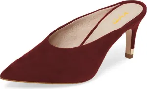 XYD Women Retro Pointed Toe Mid Heel Mules Slip On Clog Sandals Casual Slide Pumps Shoes