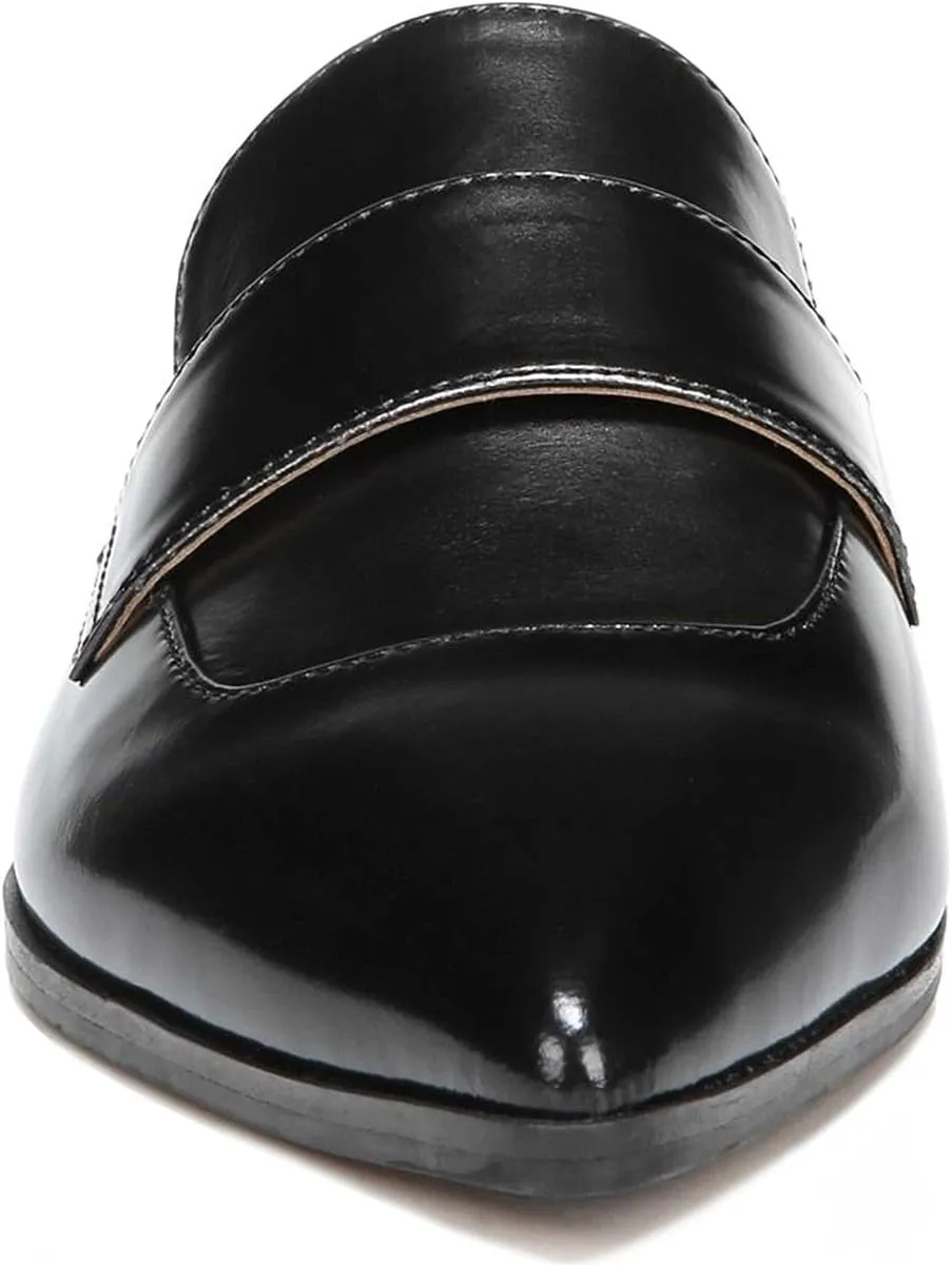 XYD Womens Retro Pointed Closed Toe Mule Flats Slip On Backless Dress Sandal Slides Comfortable Casual Walking Loafers Shoes