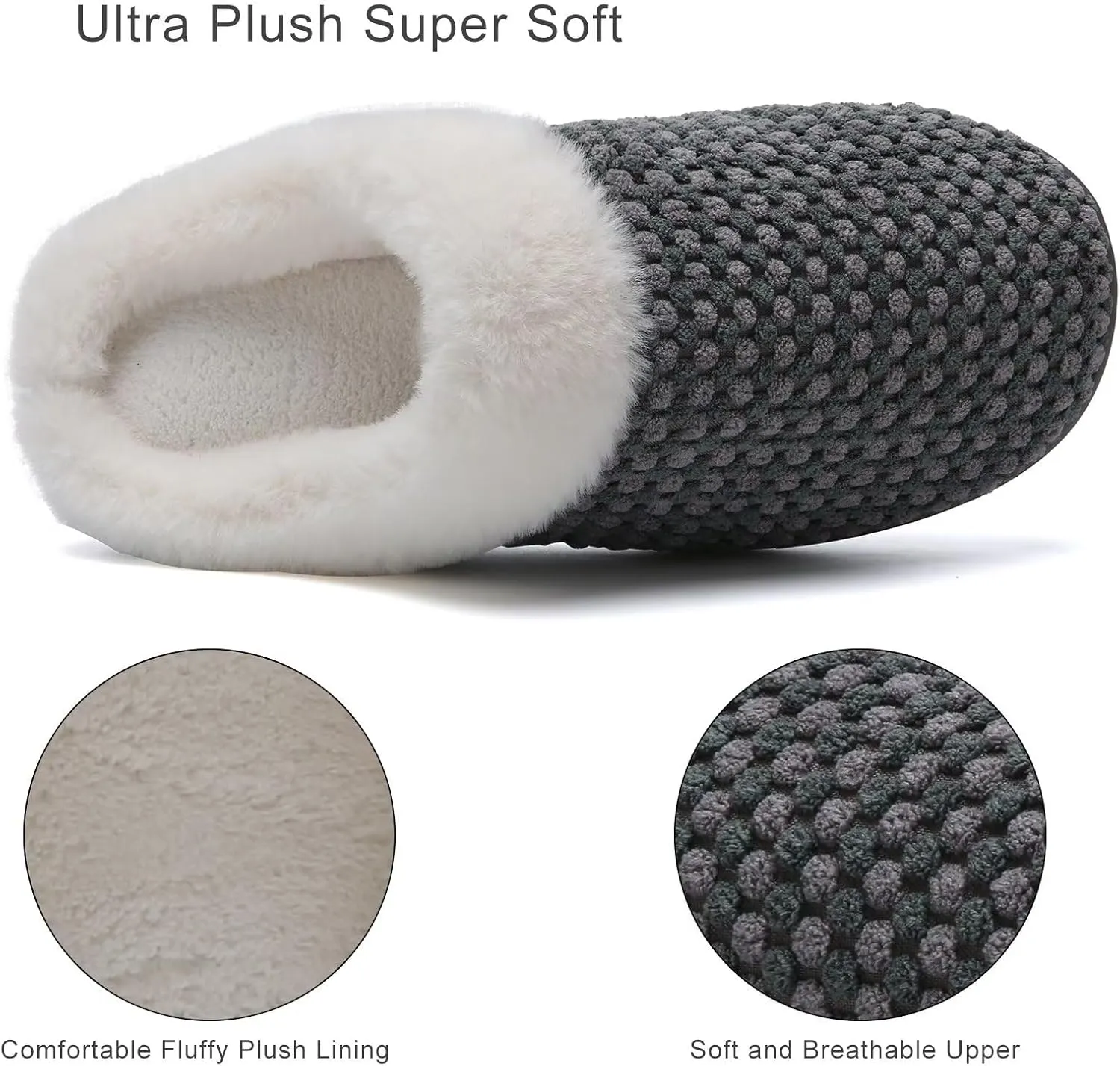 YALOX Slippers for Womens Warm Memory Foam Anti-Slip House Shoes Comfortable Cotton Slippers Home Bedroom Shoes Indoor & Outdoor