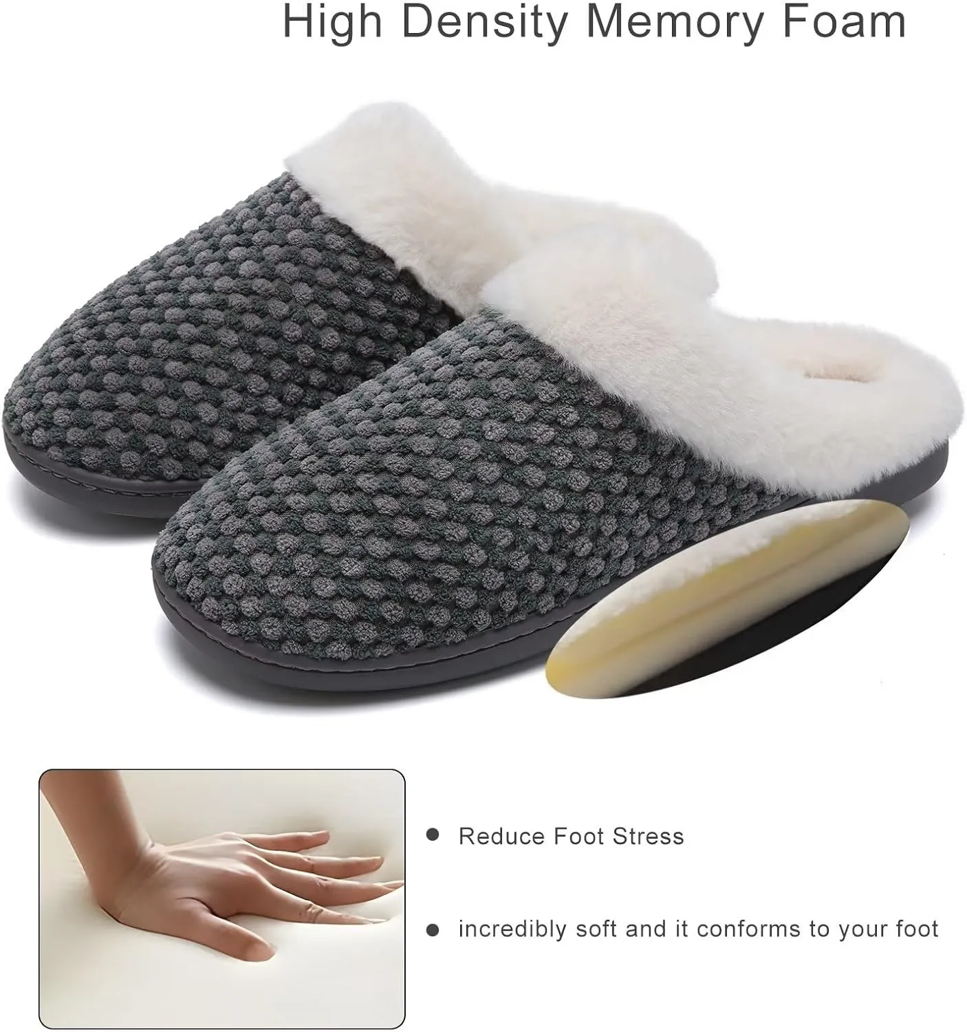 YALOX Slippers for Womens Warm Memory Foam Anti-Slip House Shoes Comfortable Cotton Slippers Home Bedroom Shoes Indoor & Outdoor