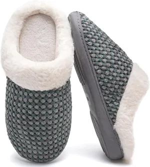 YALOX Slippers for Womens Warm Memory Foam Anti-Slip House Shoes Comfortable Cotton Slippers Home Bedroom Shoes Indoor & Outdoor