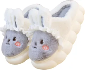 YILANLAN Bunny Slippers for Women Cute Cozy Animal Rabbit Slippers Fuzzy Warm Winter Cotton slipper Indoor House Slippers