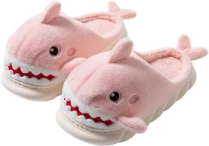YILANLAN Women Men Slippes Cute Animal Shark Slippers Adult Cozy Plush Warm Winter House Slippers