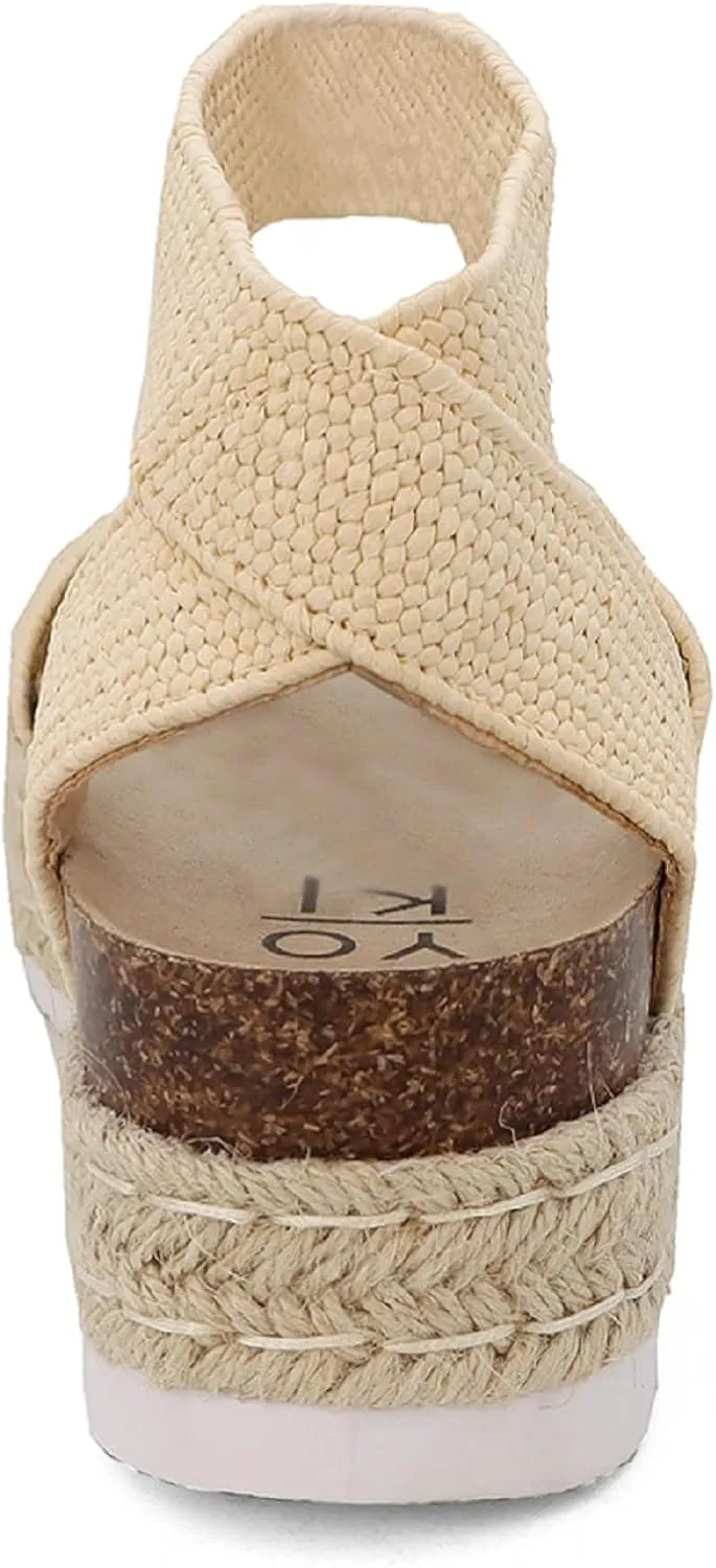 YOKI CHIARA-10 Women’s Sandal Platform Espadrille Wedge, Strappy Sandals for Women, Platform Sandals Women, Summer Sandals