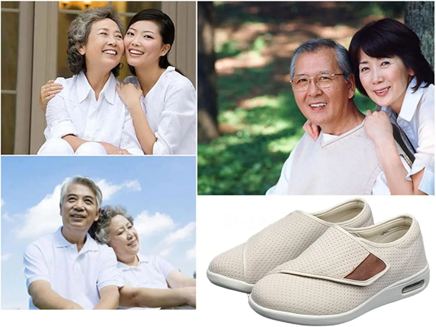 Yytcsjz Wide Diabetic Edema Adjustable Shoes, Elderly Arthritis Edema Orthopedic Shoes House Anti Slip Shoes, for Diabetic Feet Breathable Summer Slipper (Color : Black, Foot Length : 23.5cm)