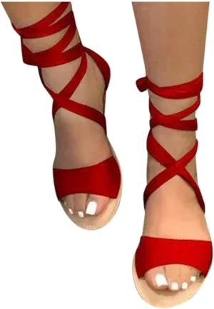 ZBYY Women's Summer Flat Sandals,Lace Up Comfy Roman Casual Summer Beach Sandals Gladiator Flat Sandals for Women